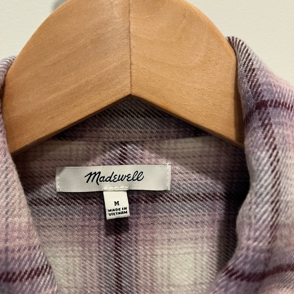 Madewell Purple Plaid Button Down Shirt. NWOT, Super cute, size M. - Picture 7 of 8